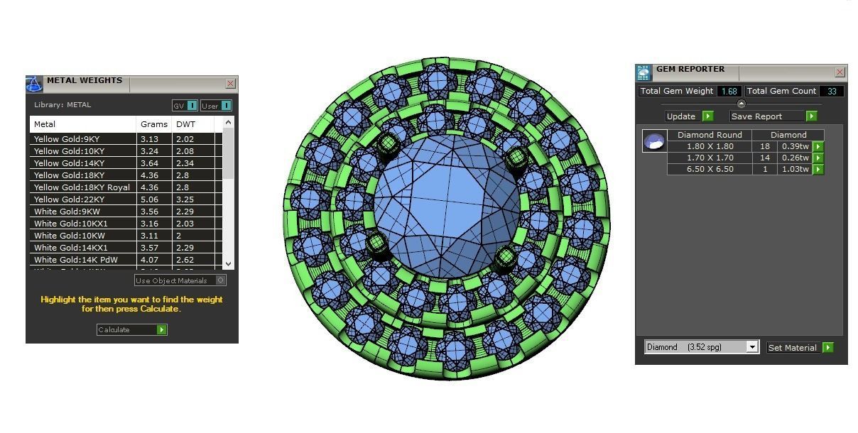 Pendent -4 ring with hole in middle 3D print model_5