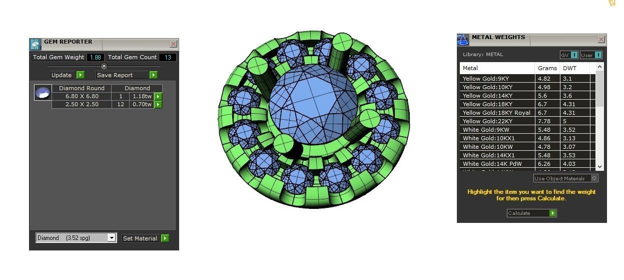 Pendent -4 ring with hole in middle 3D print model_16