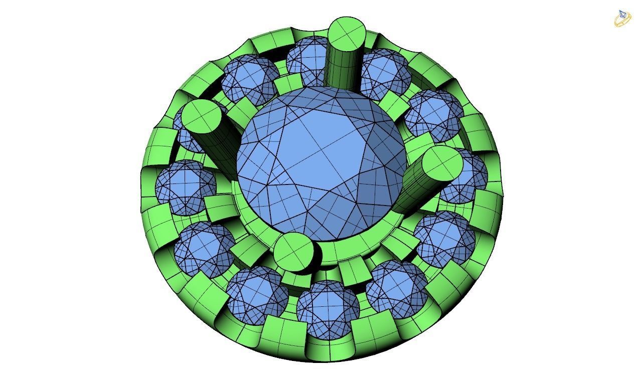 Pendent -4 ring with hole in middle 3D print model_21