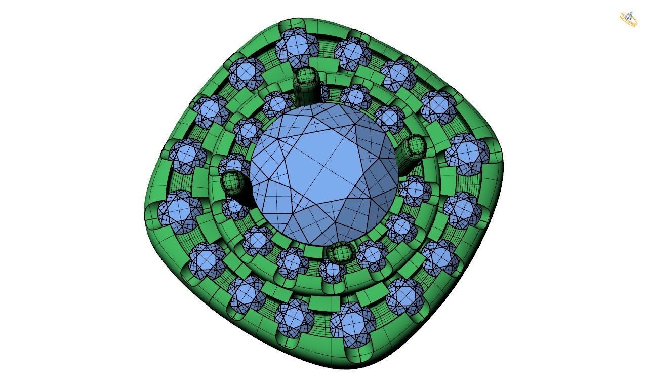 Pendent -4 ring with hole in middle 3D print model_14