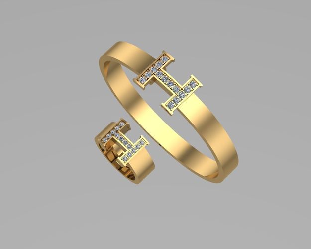 Hermes rings and bangle NN073 3D print model