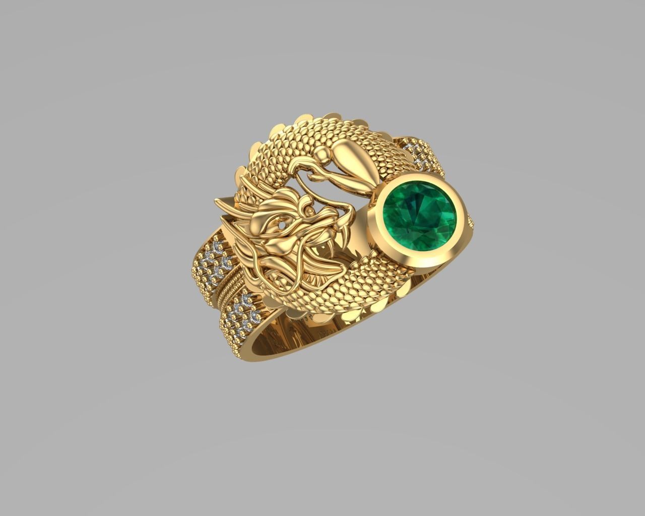 Dragon Diamond rings NN076 3D print model_1