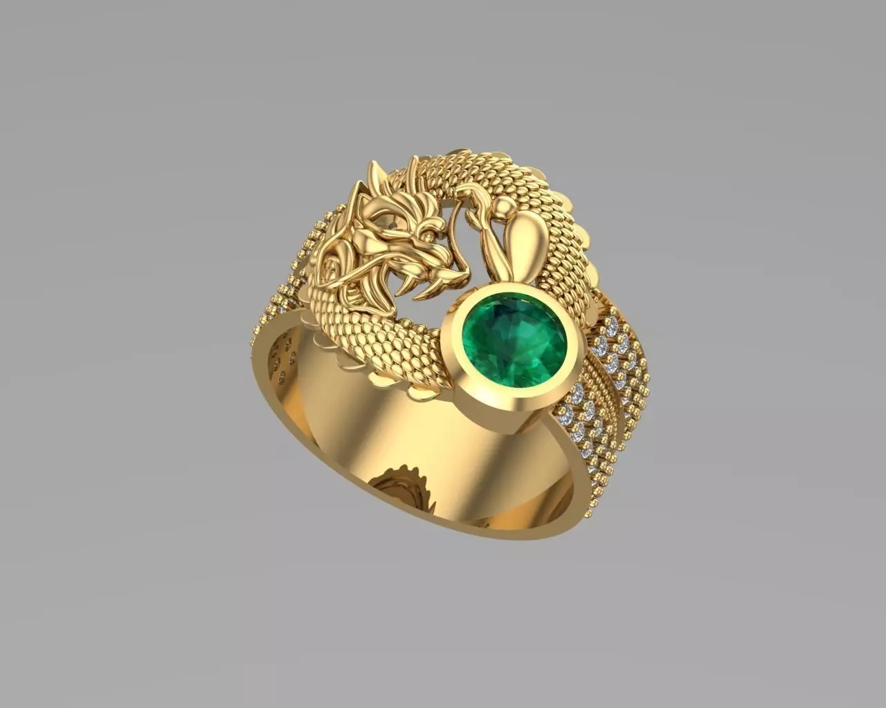 Dragon Diamond rings NN076 3D print model_0