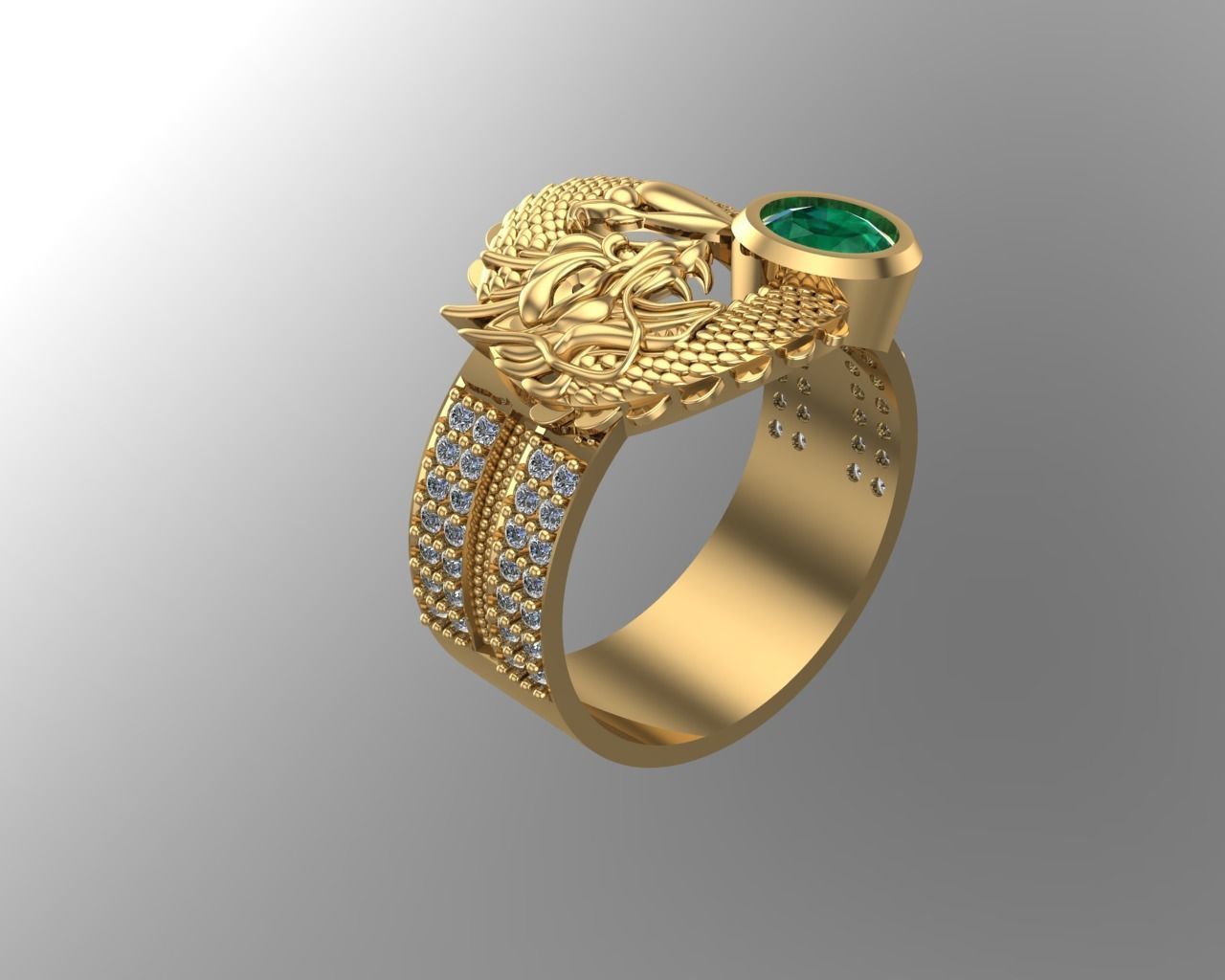 Dragon Diamond rings NN076 3D print model_4