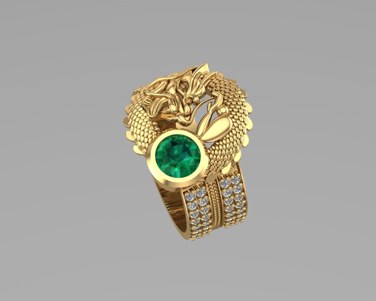 Dragon Diamond rings NN076 3D print model_3