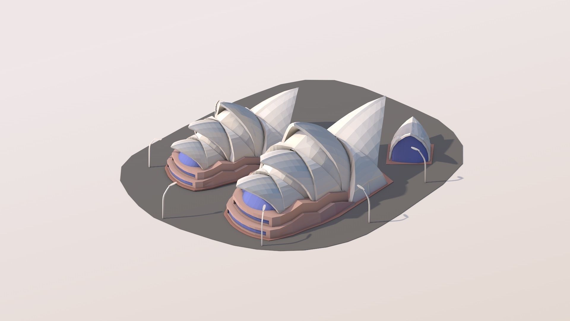 Polygonia Cartoon World Landmarks Pack Low-poly 3D model_13