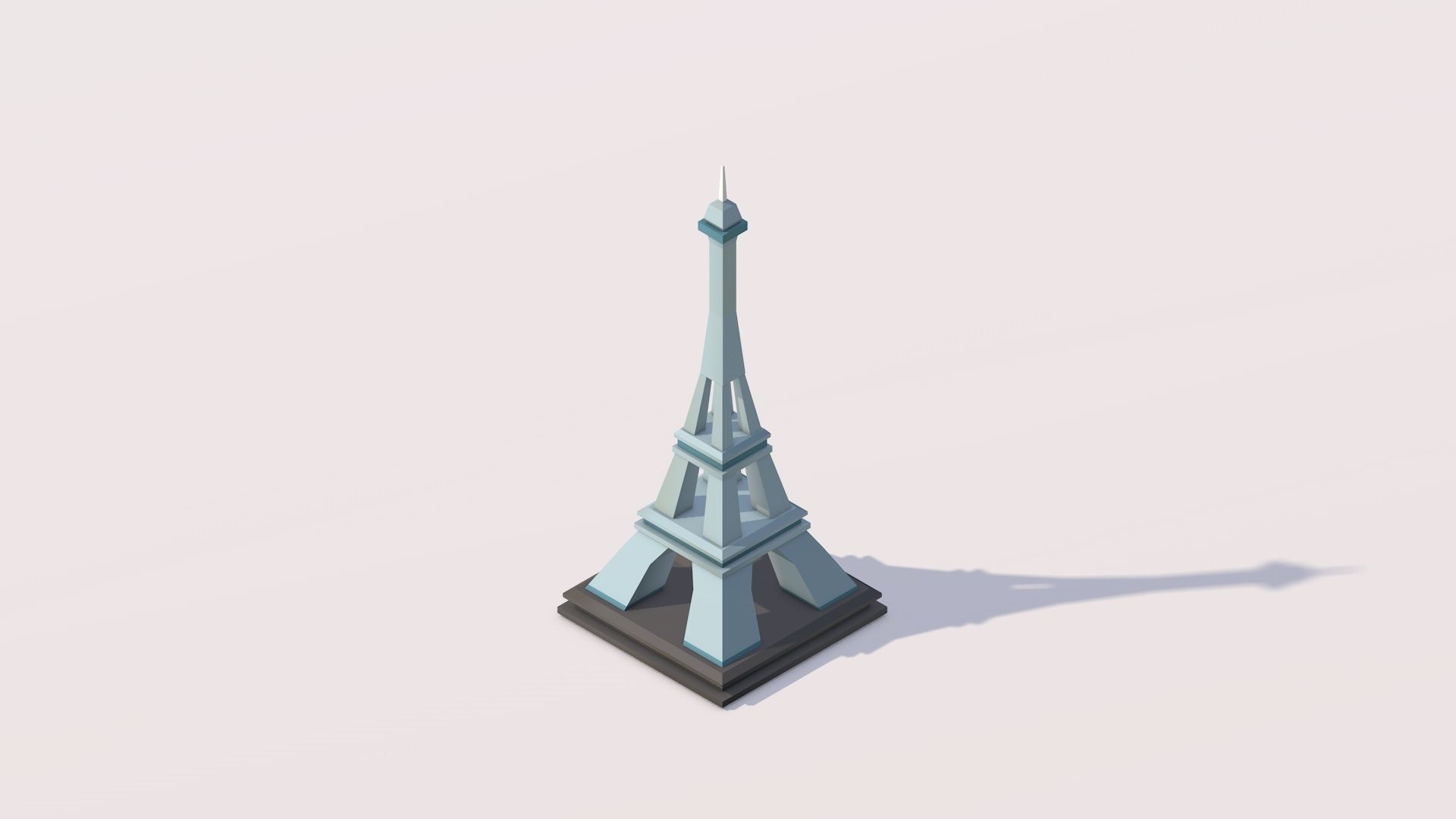 Polygonia Cartoon World Landmarks Pack Low-poly 3D model_11