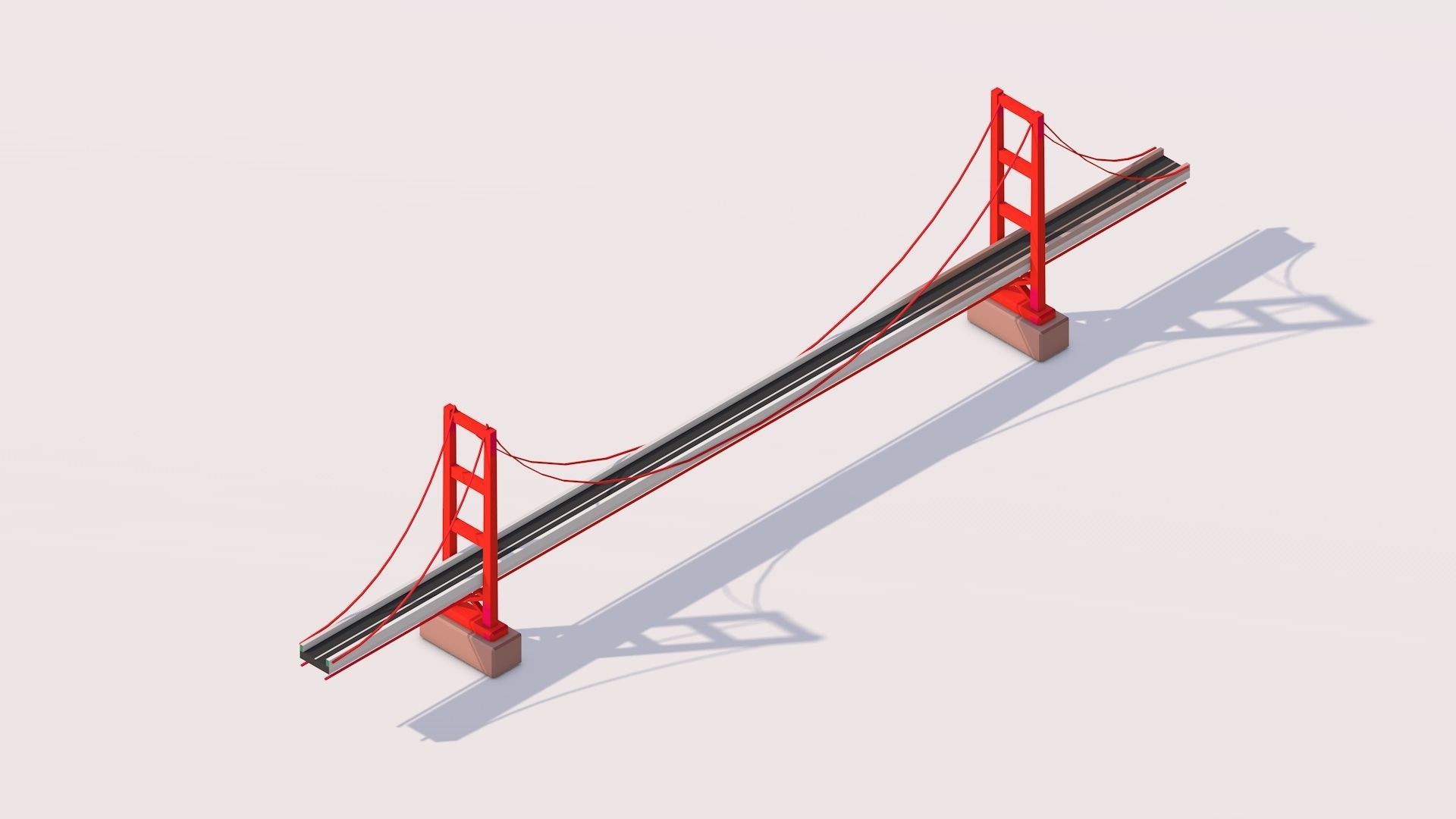 Polygonia Cartoon World Landmarks Pack Low-poly 3D model_15