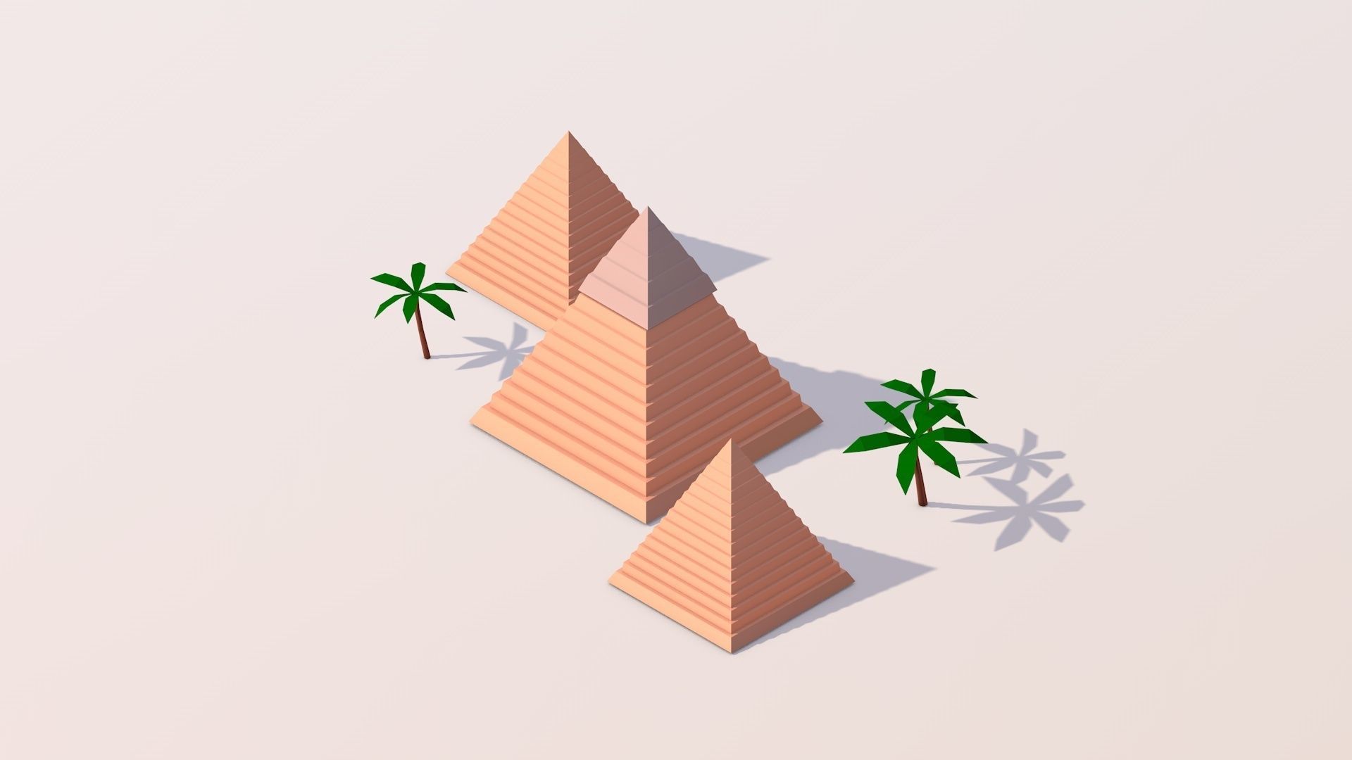 Polygonia Cartoon World Landmarks Pack Low-poly 3D model_7