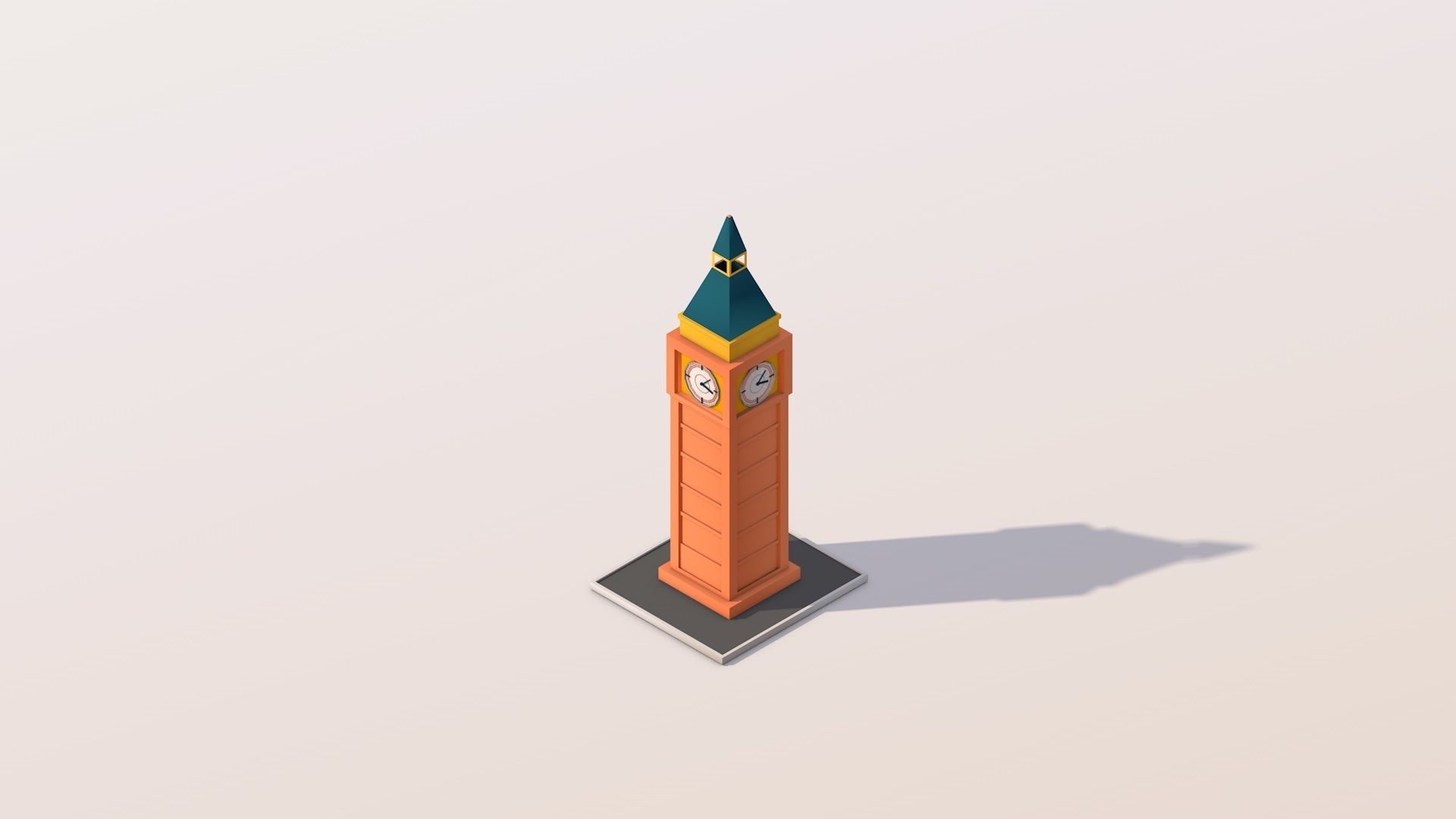 Polygonia Cartoon World Landmarks Pack Low-poly 3D model_12
