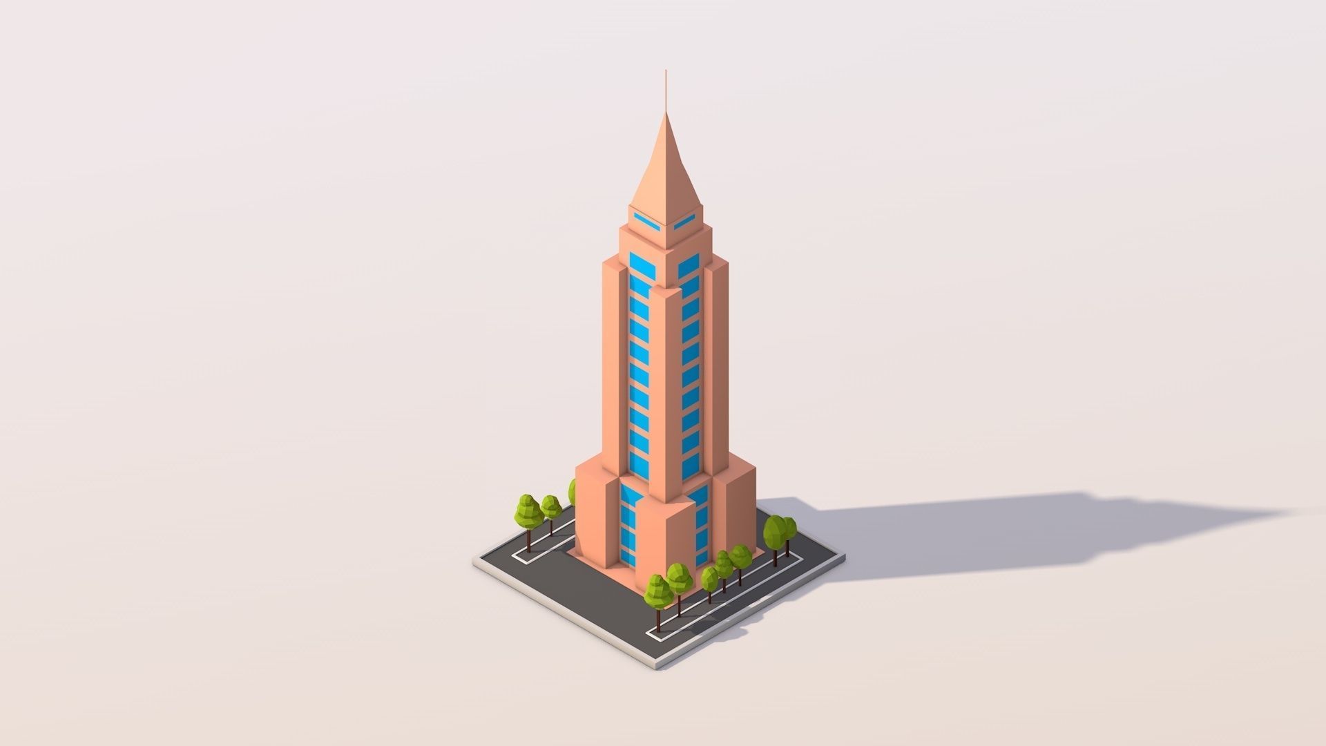 Polygonia Cartoon World Landmarks Pack Low-poly 3D model_9