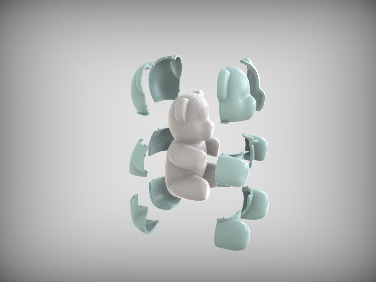 Form for making a Bear of foam 3D print model_1