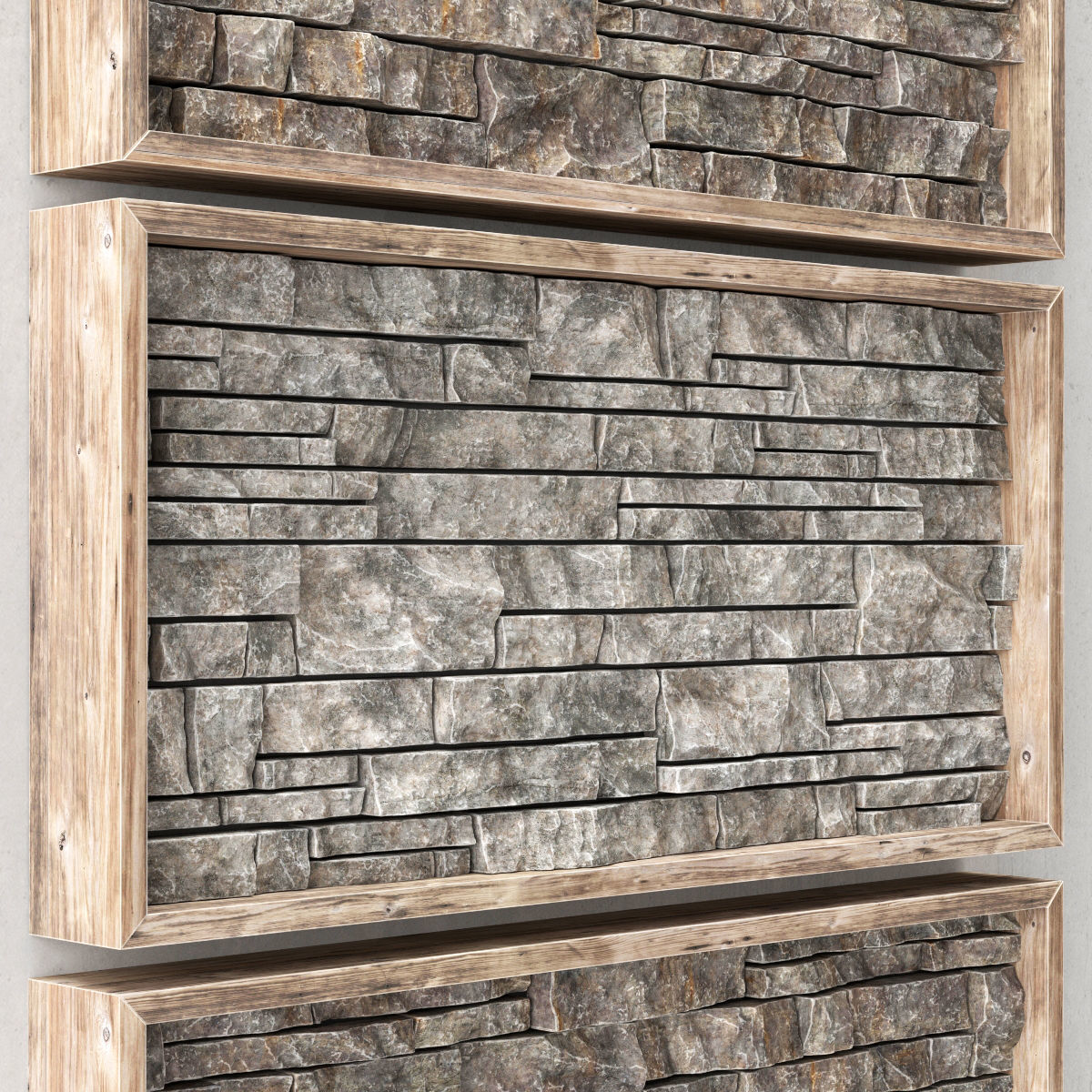 Panel decorative rock brick 3D model_2