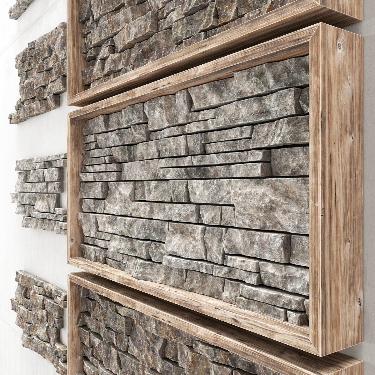 Panel decorative rock brick 3D model_4