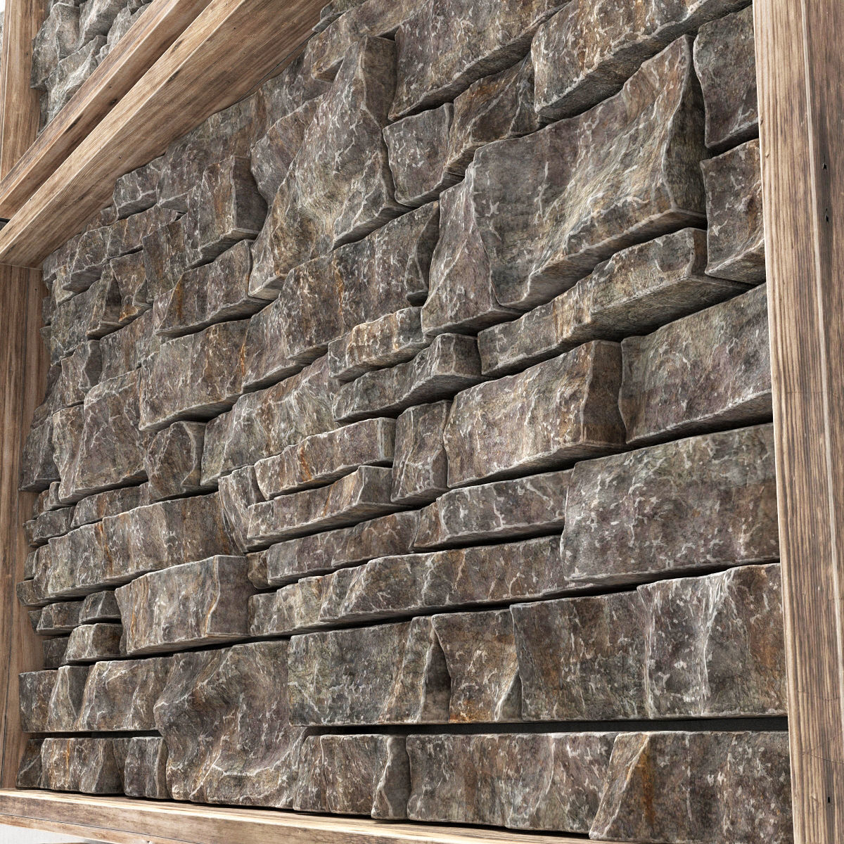 Panel decorative rock brick 3D model_6
