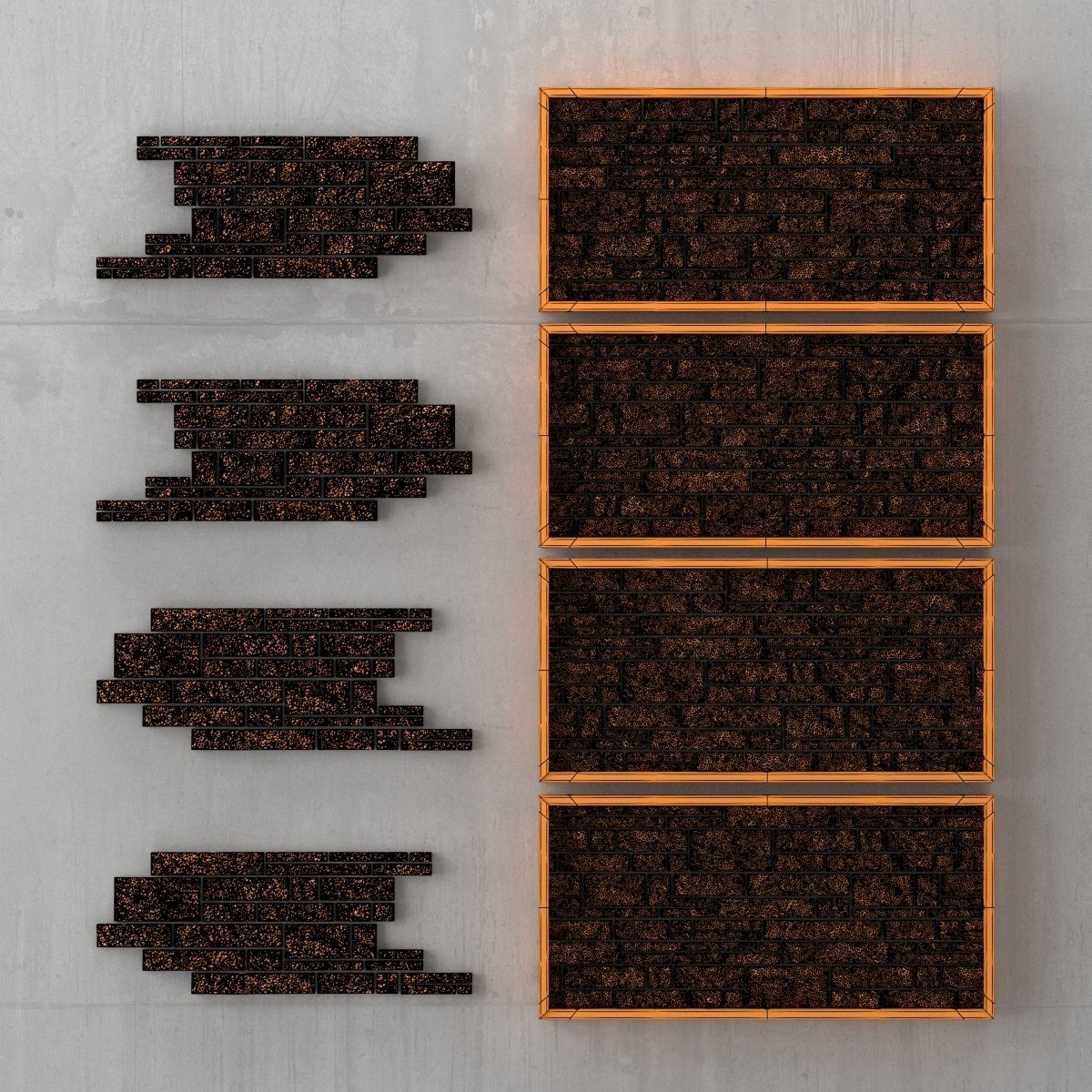 Panel decorative rock brick 3D model_7