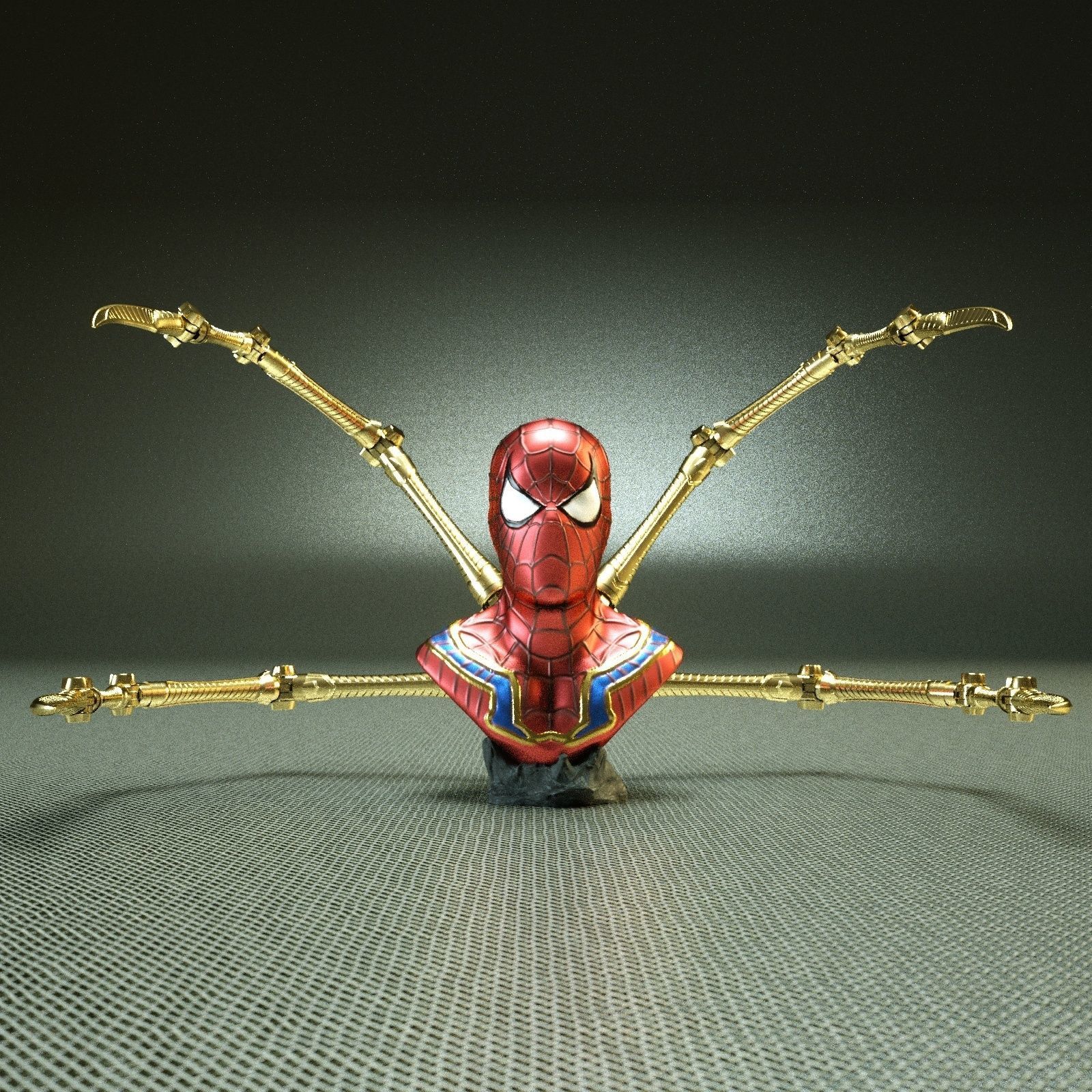 IRON SPIDER BUST   - Moving Spider Arms - 3D print model_17