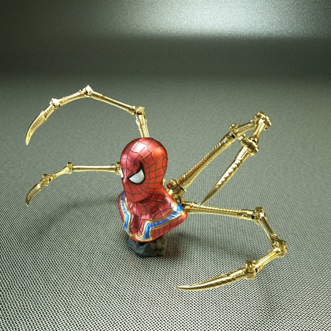 IRON SPIDER BUST   - Moving Spider Arms - 3D print model_25