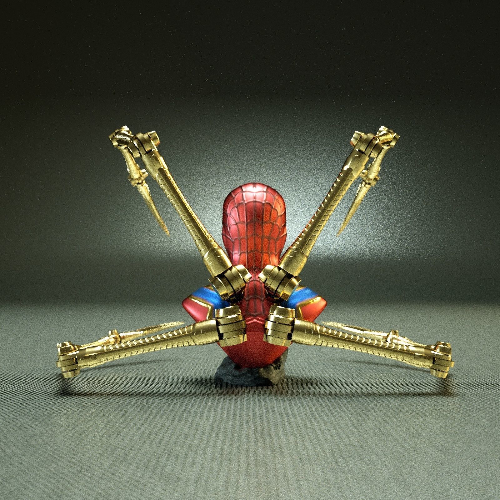 IRON SPIDER BUST   - Moving Spider Arms - 3D print model_6