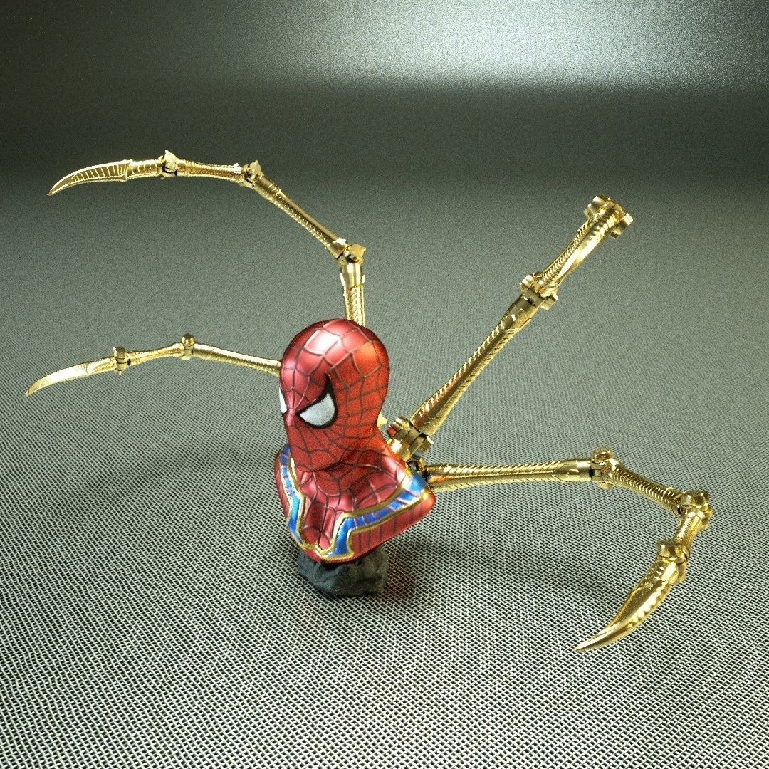 IRON SPIDER BUST   - Moving Spider Arms - 3D print model_23