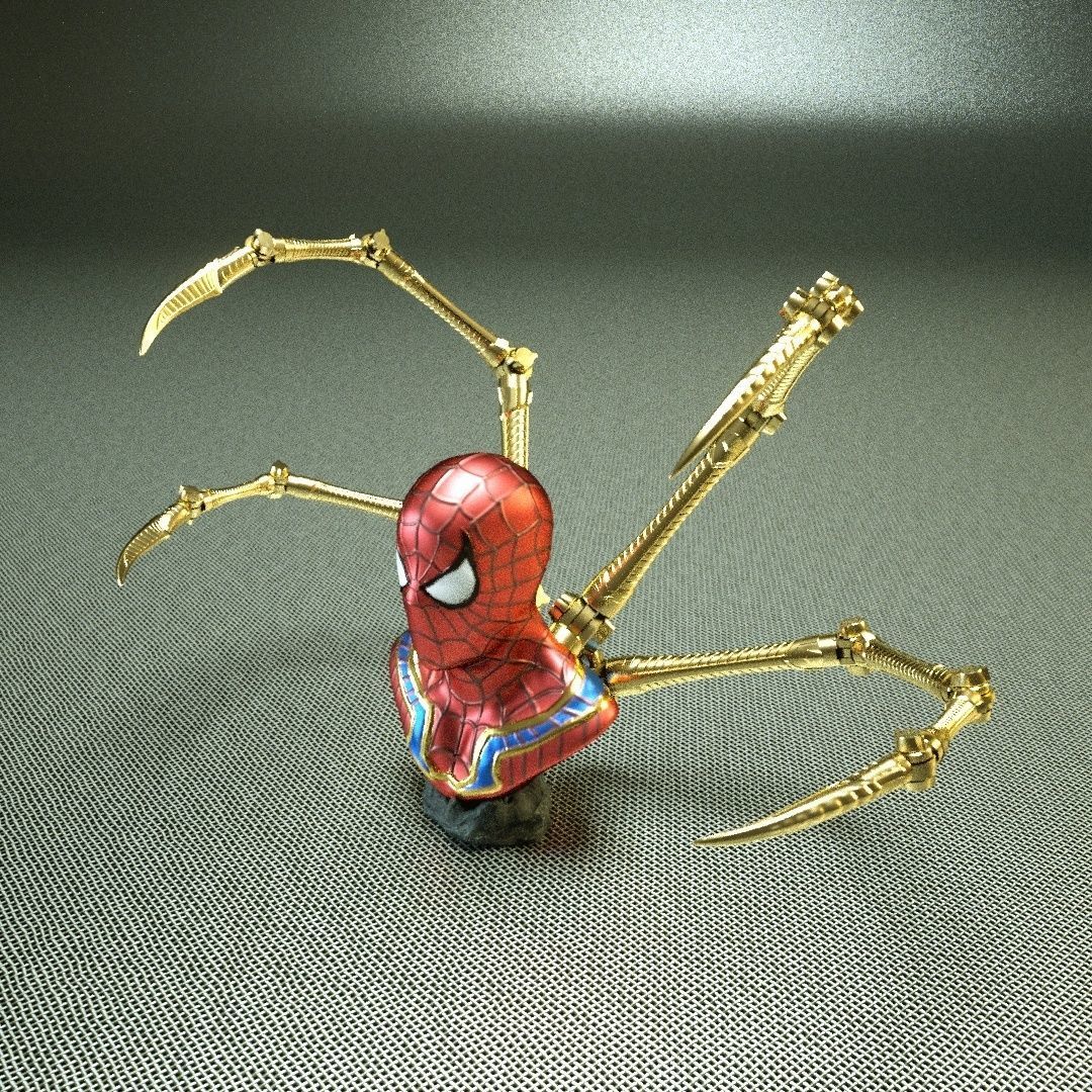 IRON SPIDER BUST   - Moving Spider Arms - 3D print model_21