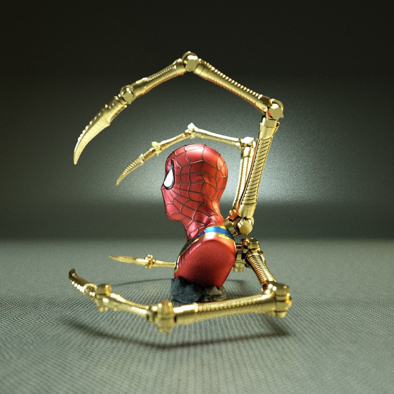 IRON SPIDER BUST   - Moving Spider Arms - 3D print model_3