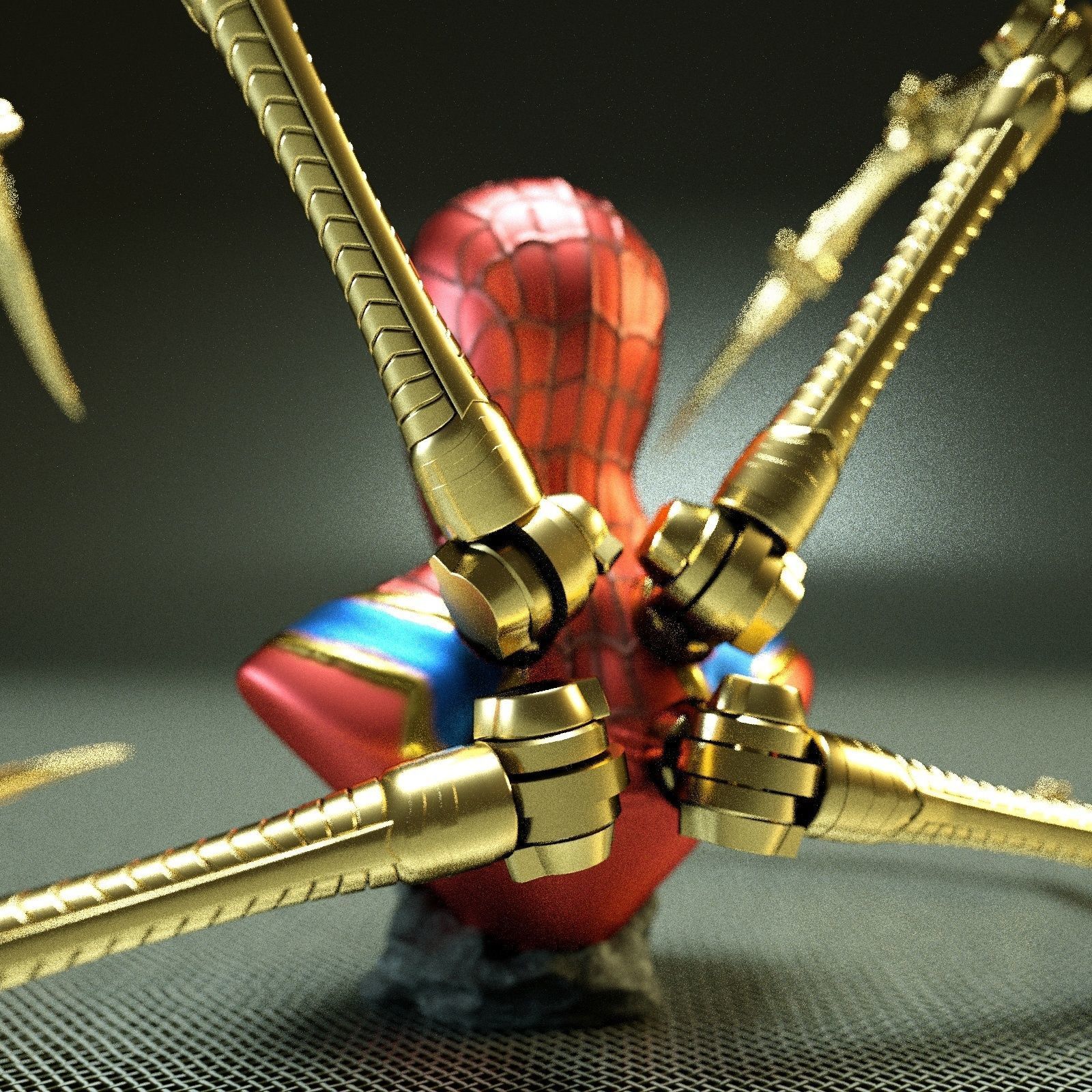IRON SPIDER BUST   - Moving Spider Arms - 3D print model_10