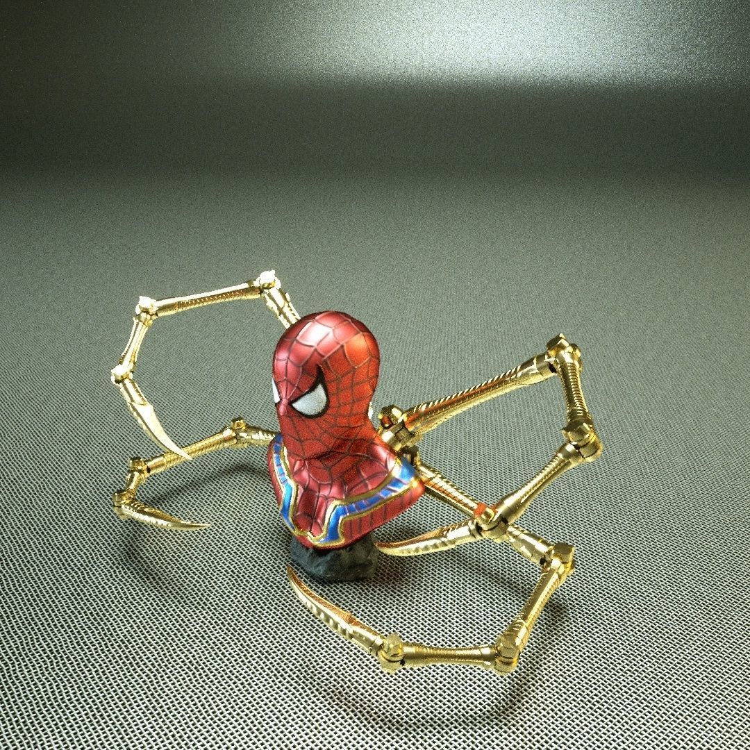 IRON SPIDER BUST   - Moving Spider Arms - 3D print model_22