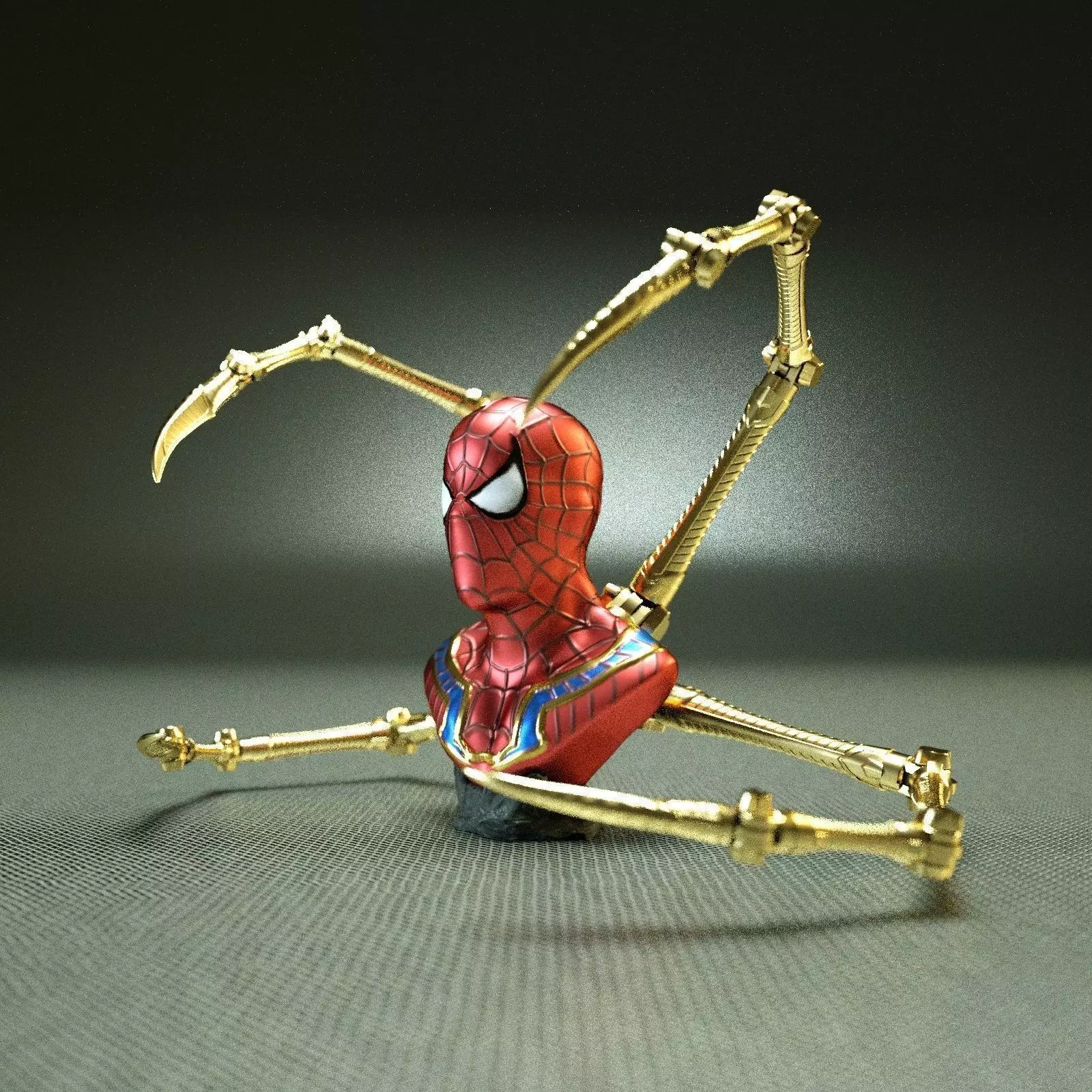 IRON SPIDER BUST   - Moving Spider Arms - 3D print model_0