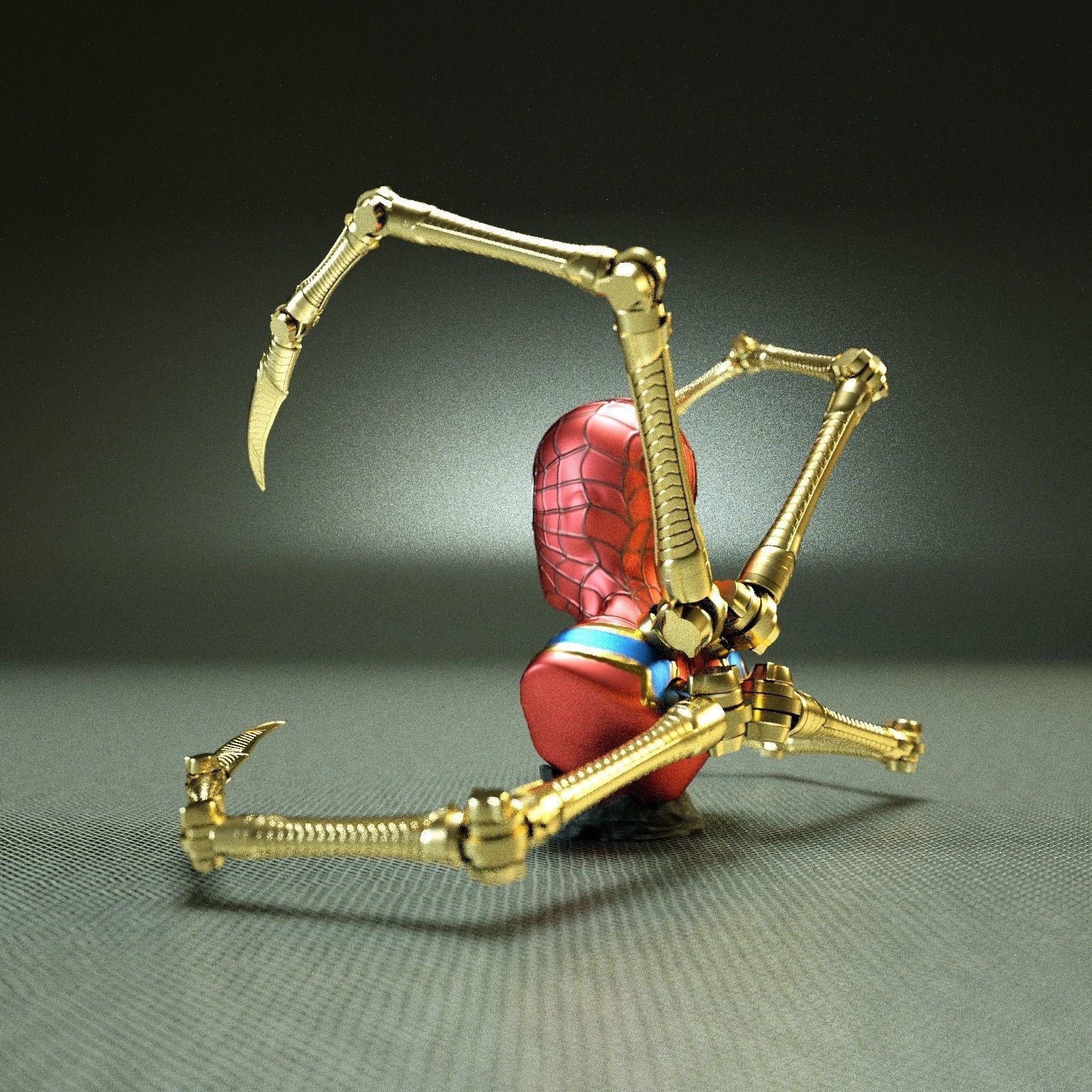 IRON SPIDER BUST   - Moving Spider Arms - 3D print model_5