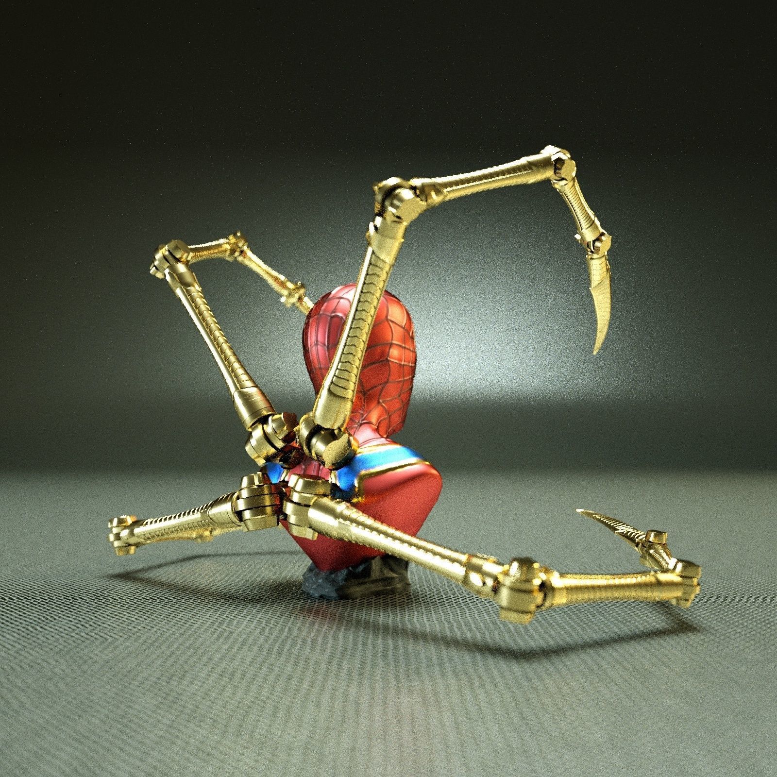 IRON SPIDER BUST   - Moving Spider Arms - 3D print model_4