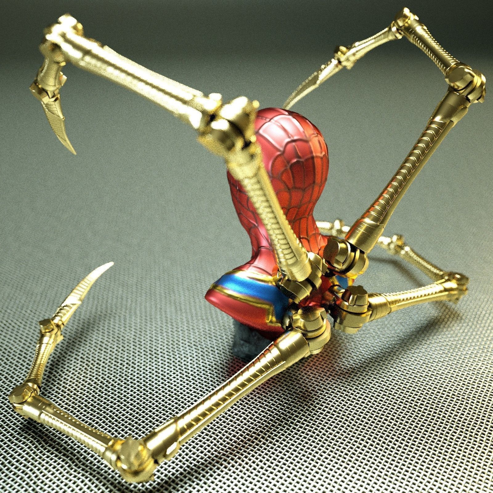 IRON SPIDER BUST   - Moving Spider Arms - 3D print model_12