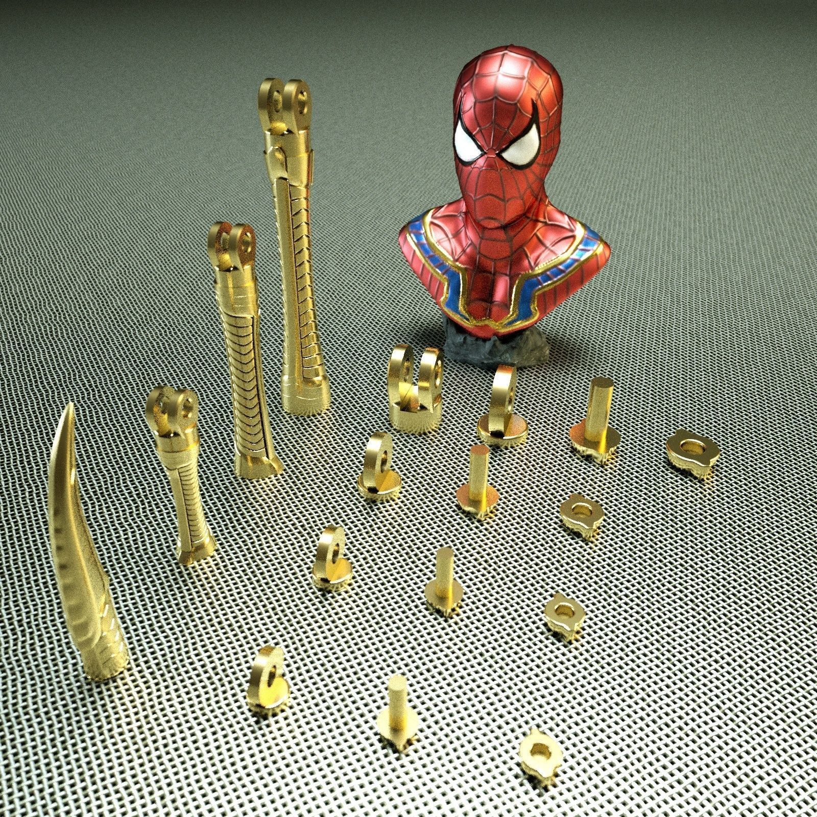 IRON SPIDER BUST   - Moving Spider Arms - 3D print model_16