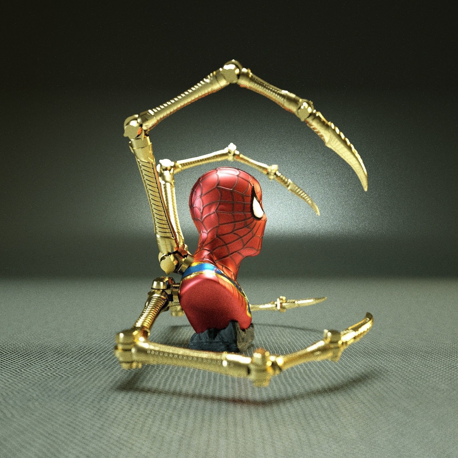 IRON SPIDER BUST   - Moving Spider Arms - 3D print model_7