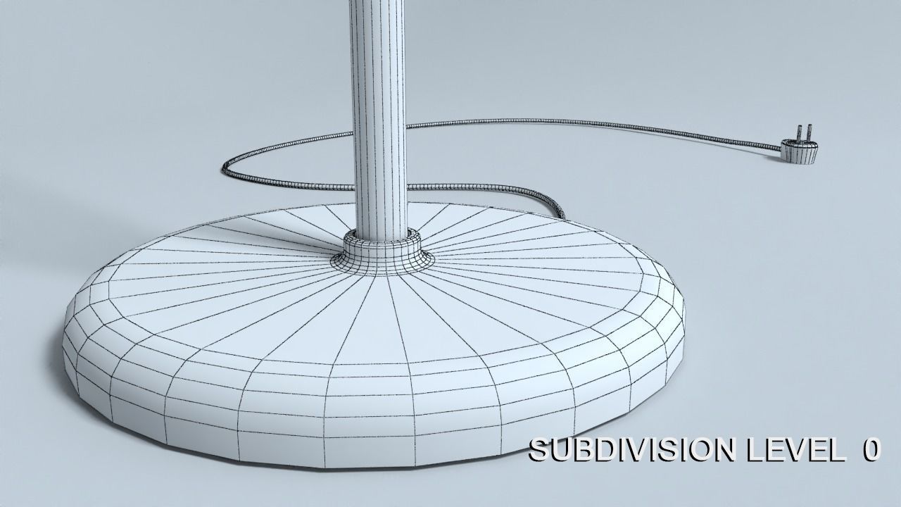 Metal floor lamp - light source Free 3D model_11