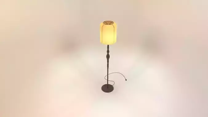 Metal floor lamp - light source Free 3D model