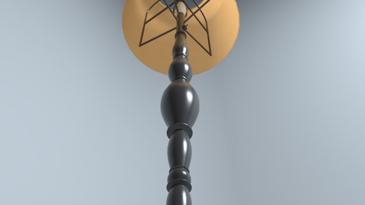 Metal floor lamp - light source Free 3D model_5