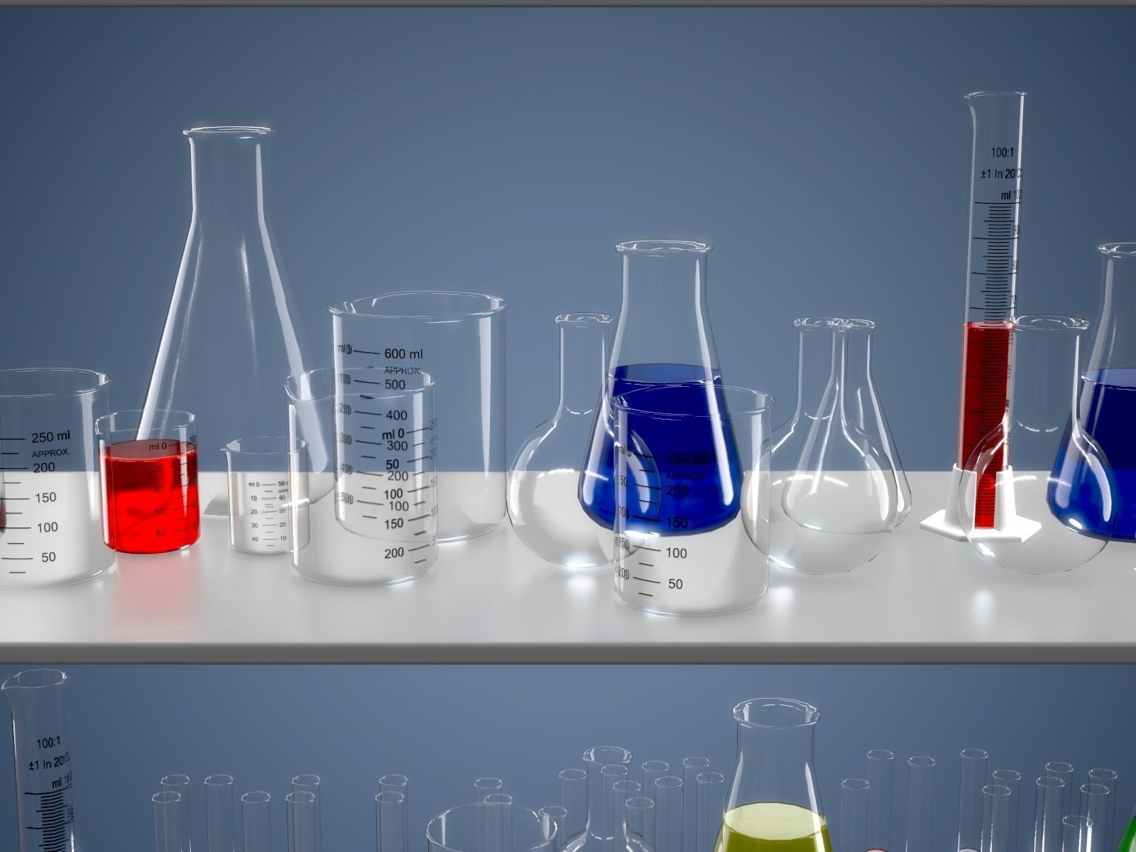 Chemistry Equipment Low-poly 3D model_3