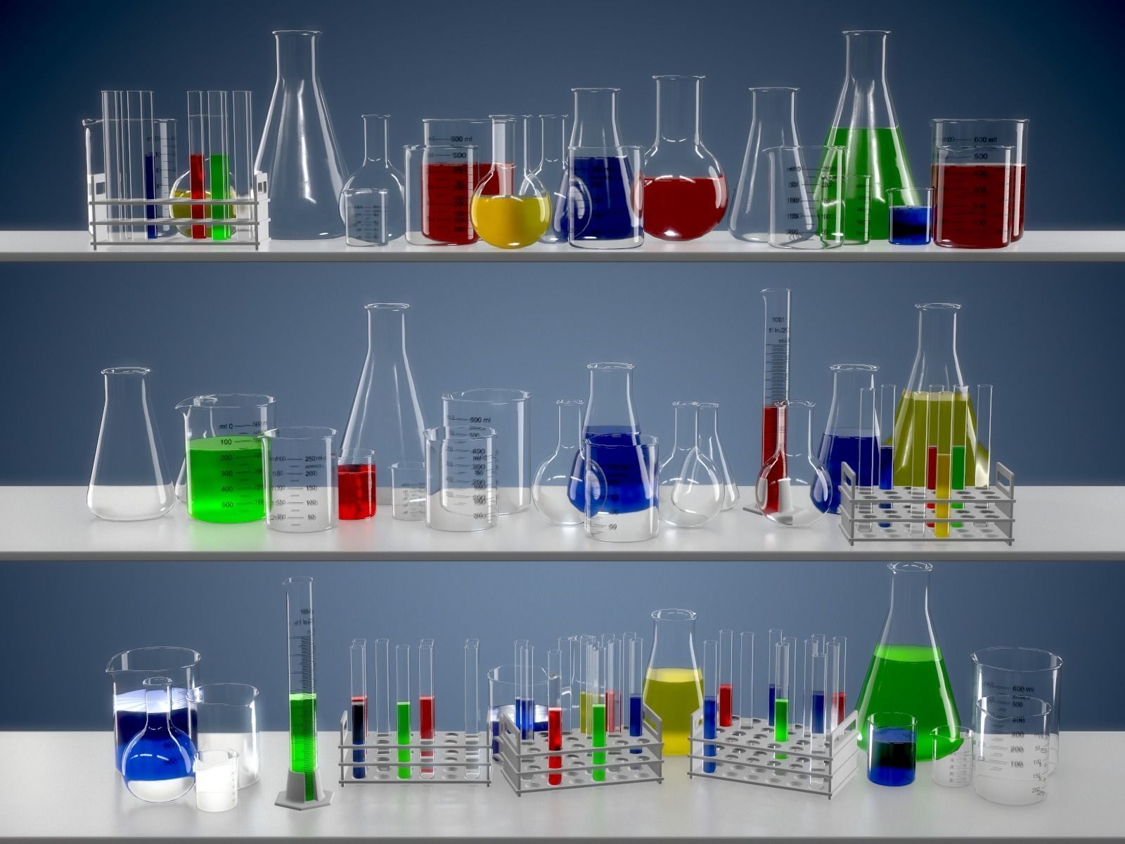Chemistry Equipment Low-poly 3D model_1
