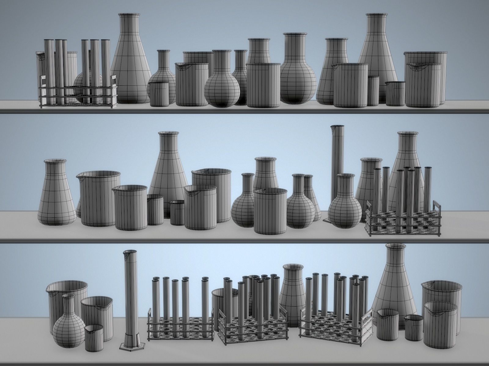 Chemistry Equipment Low-poly 3D model_9