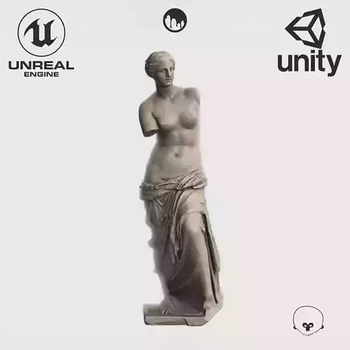 VR Sculpture The Aphrodite of Milos Venus de Milo all-quads Low-poly 3D model