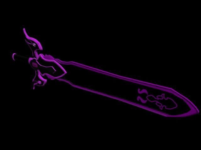 Big Sword Violet For Game  Low-poly 3D model_3