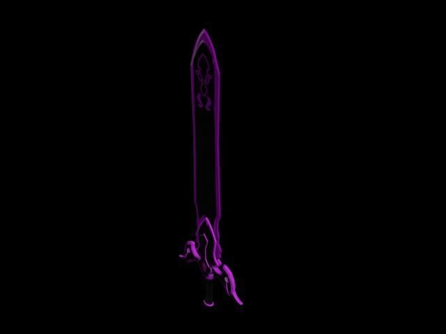 Big Sword Violet For Game  Low-poly 3D model_4