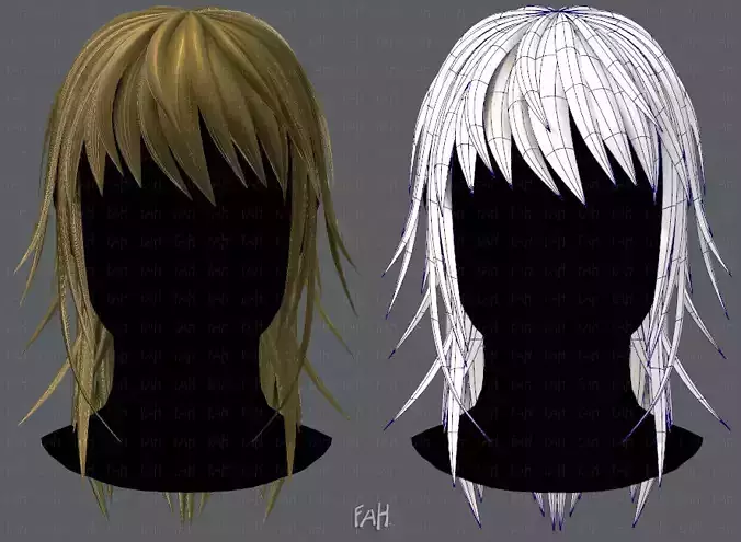 3D Hair style for Woman TypeB V03