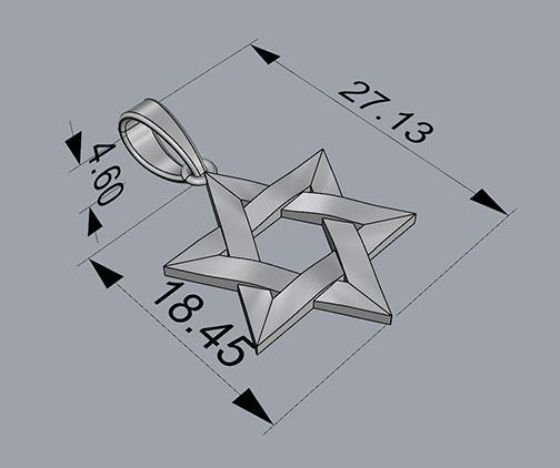 JEWISH PENDANT 3D print model_4