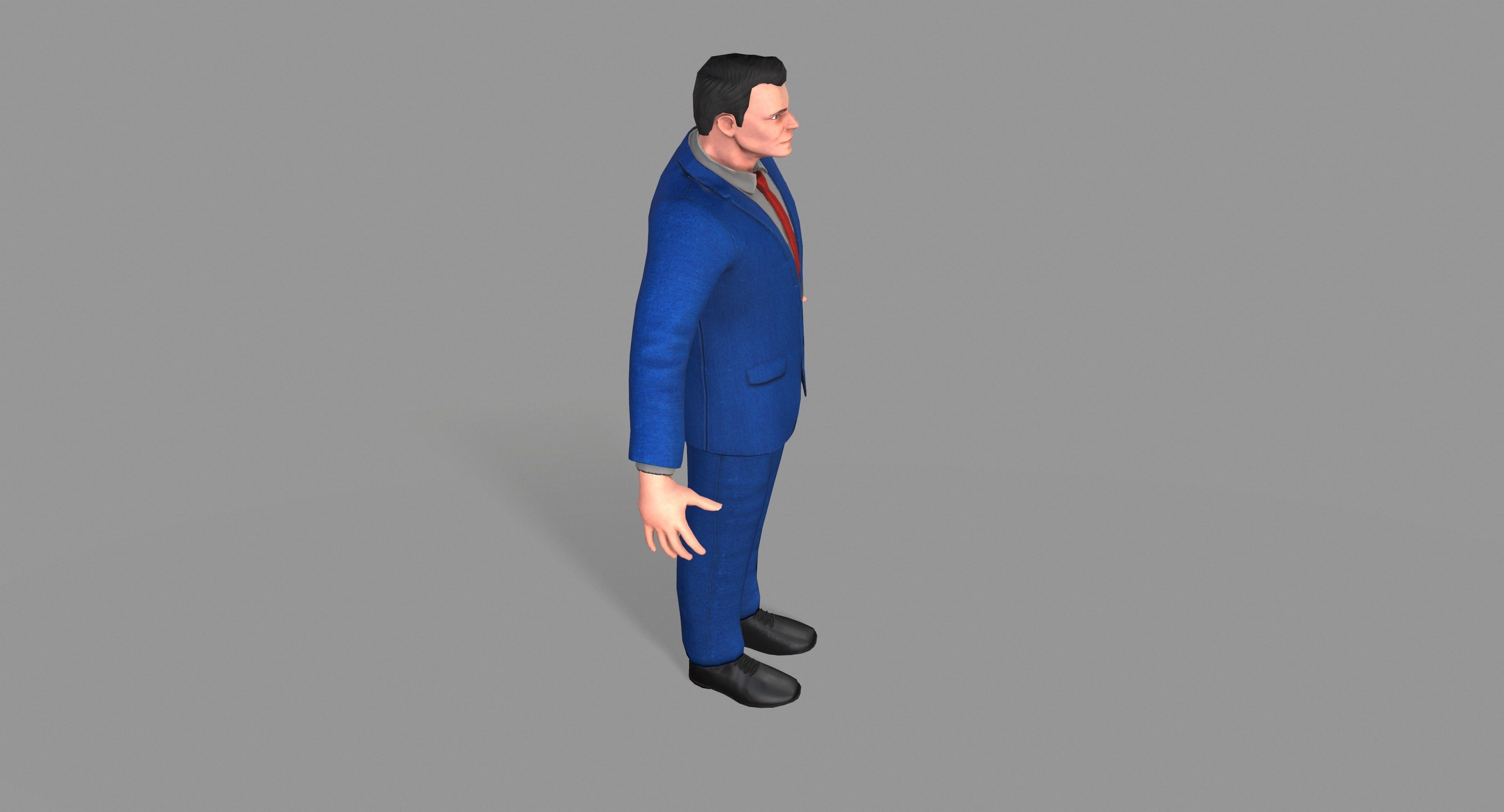 Business Suit Man Low-poly 3D model_17