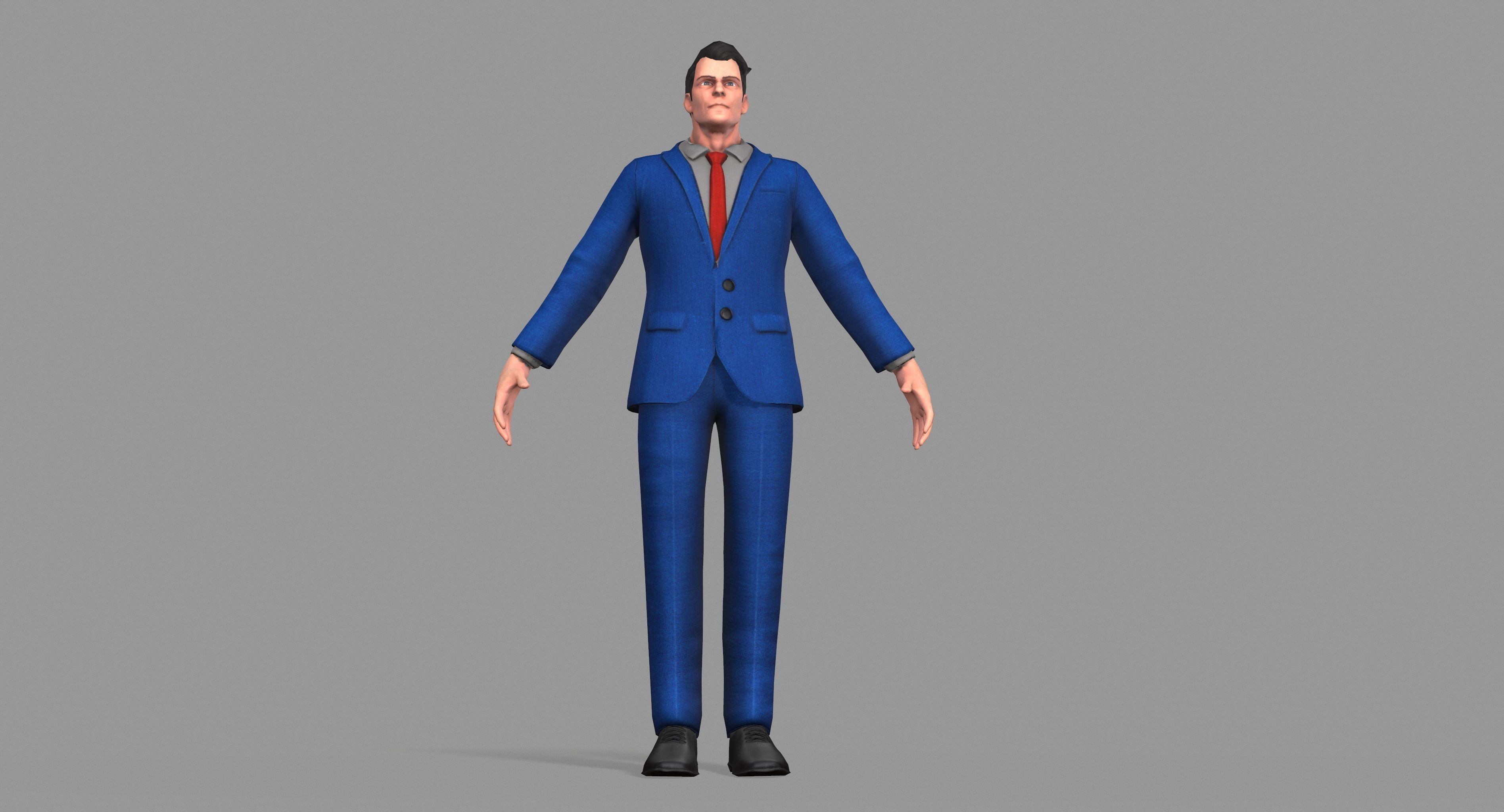 Business Suit Man Low-poly 3D model_26