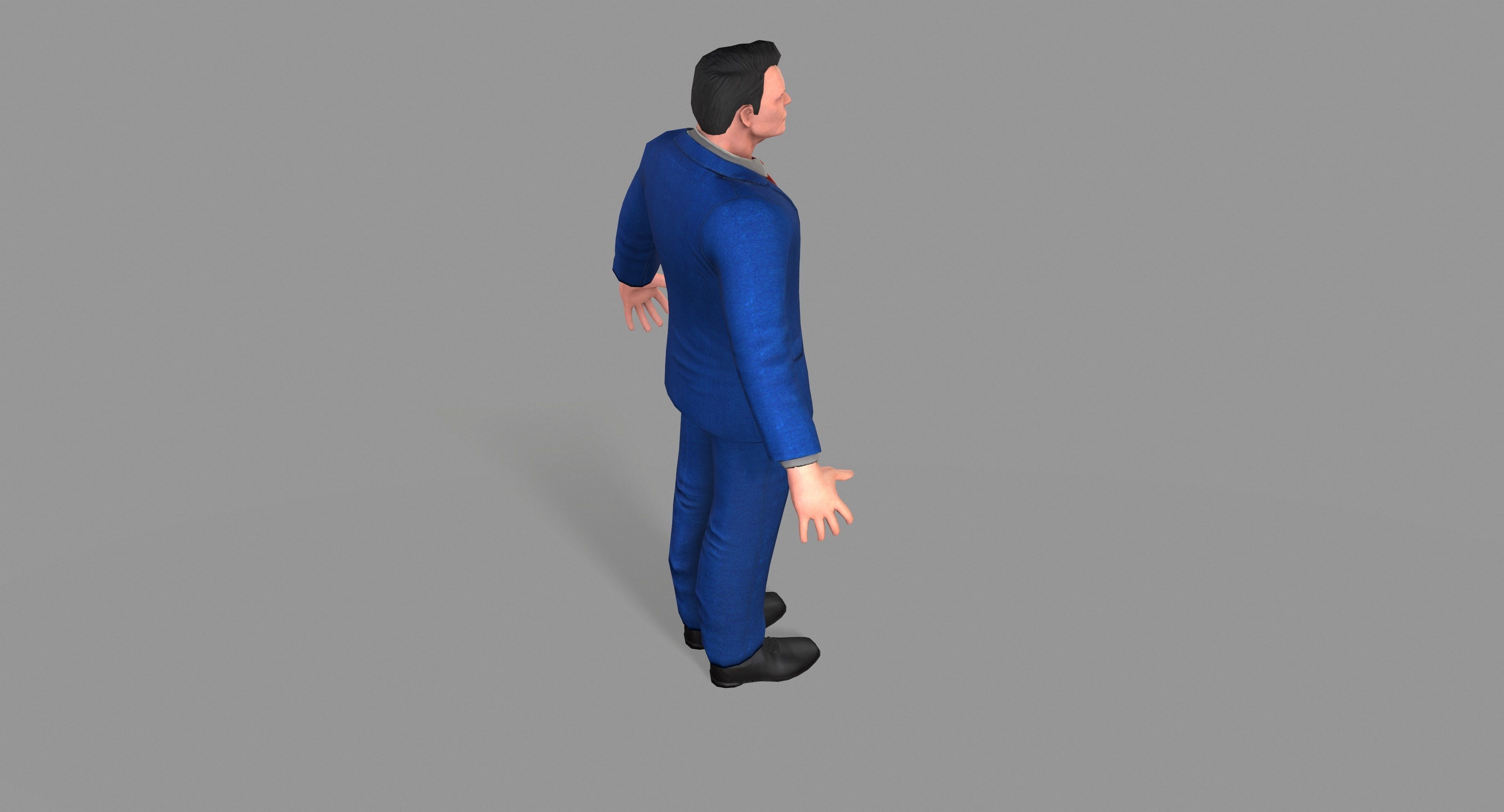 Business Suit Man Low-poly 3D model_18