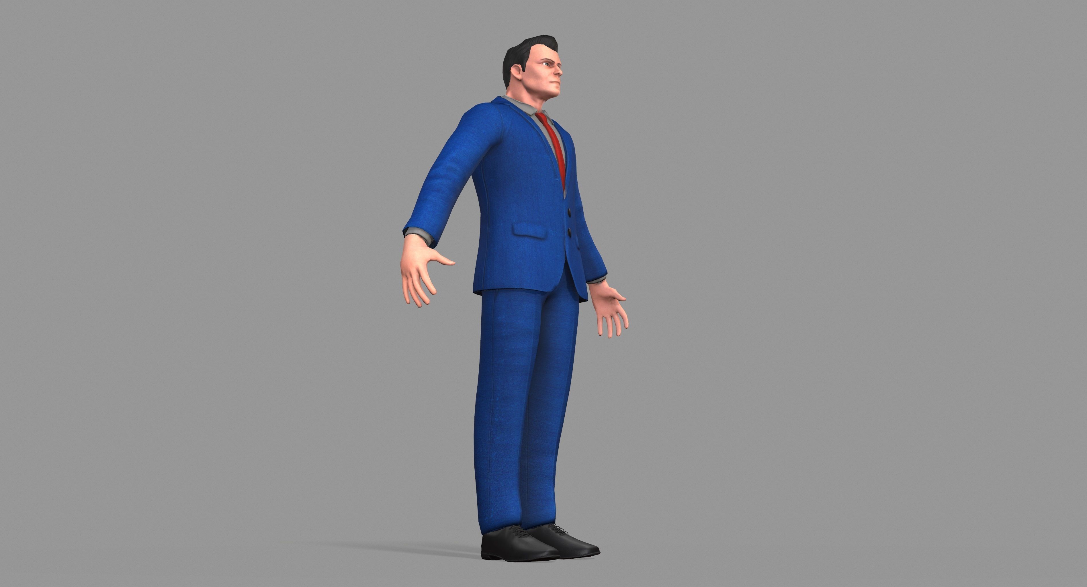 Business Suit Man Low-poly 3D model_27