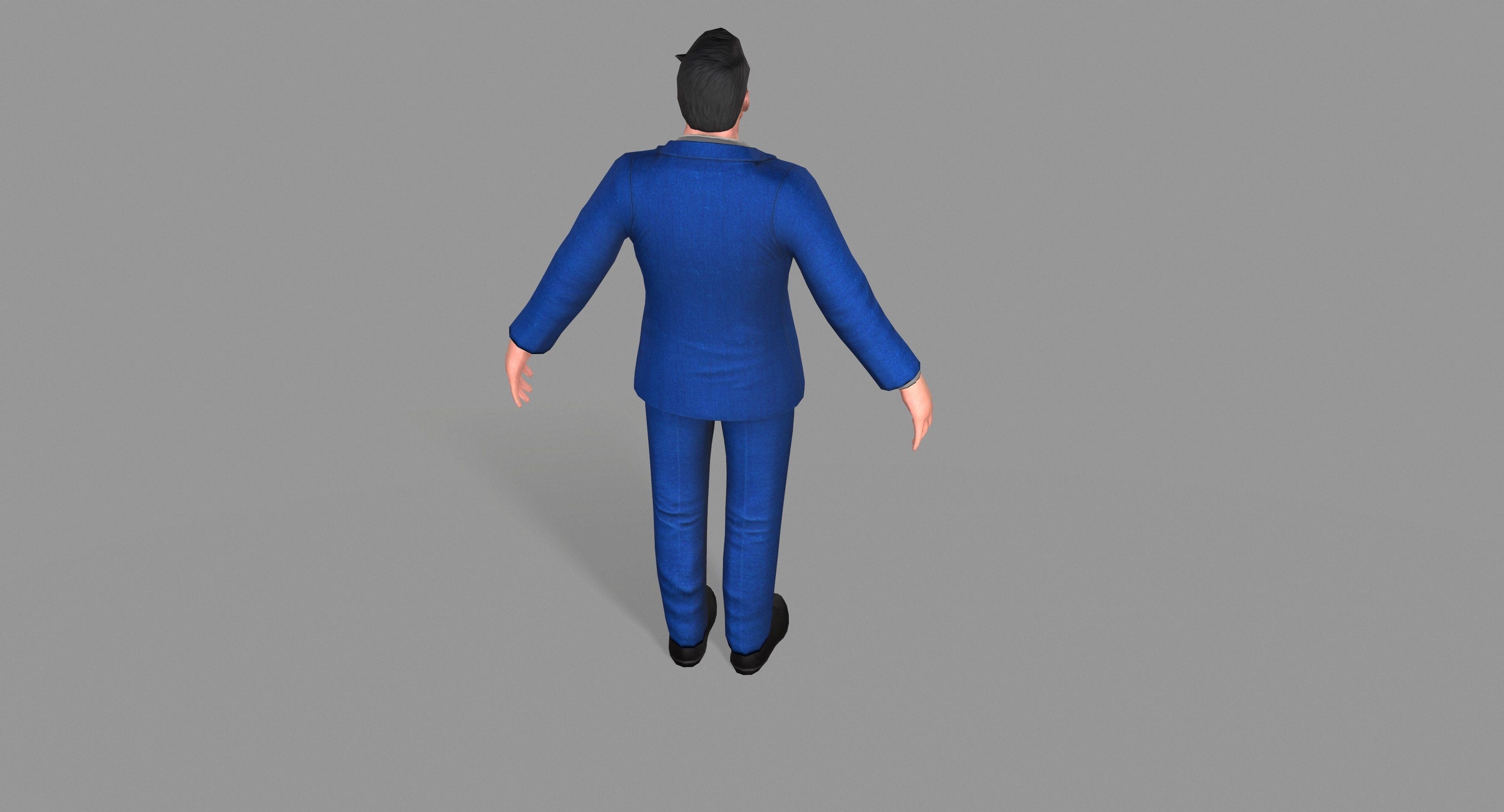 Business Suit Man Low-poly 3D model_20